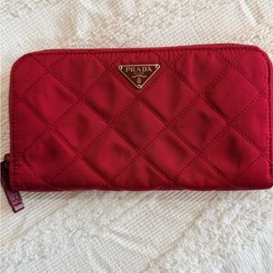 Authentic Prada Scarlet Quilted Women's Wallet